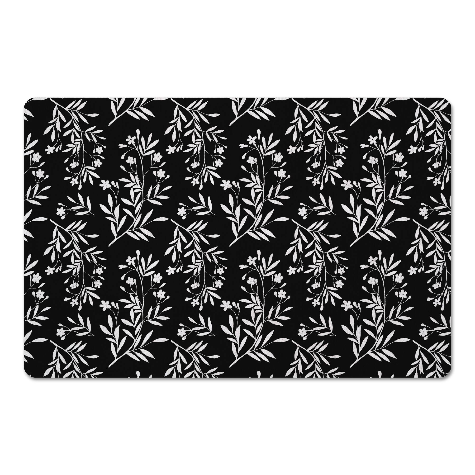 Monochromatic Floral Bunch 27" x 18" Floor Mat